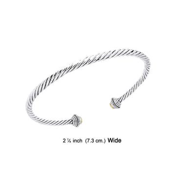 Silver and Gold Bead Cuff Bracelet MBA071 - Jewelry